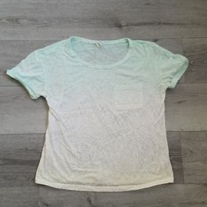 Forever21 Ombre green white shirt Large